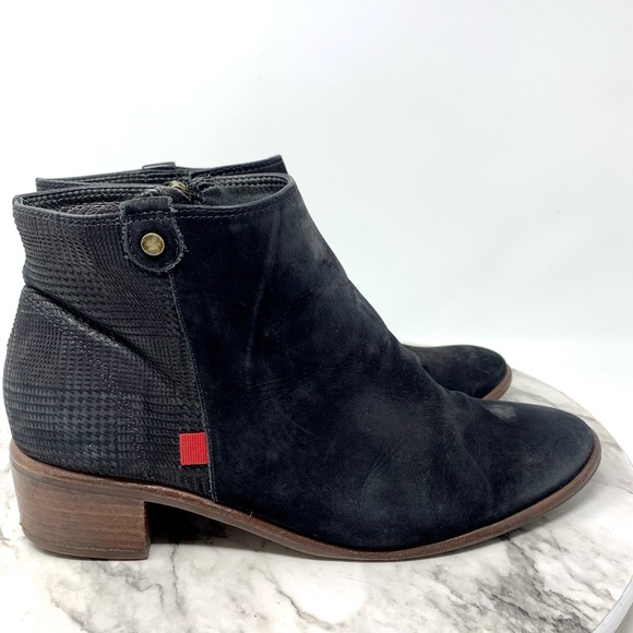 Marc Joseph NY Lenox Plaid Back Two tone Black Leather ankle boot 9 classic chic - Picture 2 of 16